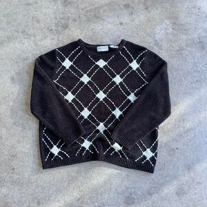 Black and White Argyle Sweater